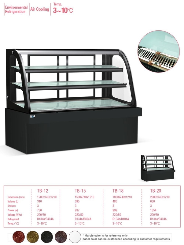 310L Practical Small Cake Display Counter Fridge Microcomputer Control Temp