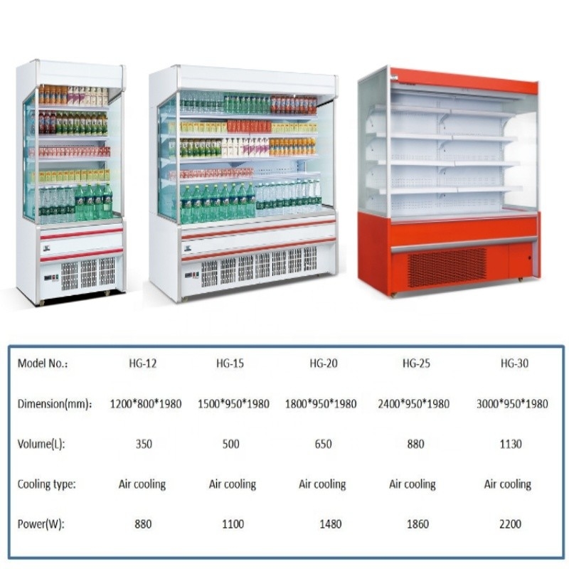 Stainless Steel Durable Open Multideck Fridge , Anticorrosive Fruit Display Cabinet